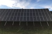 Photovoltaik-Anlage als Lärmschutzwand an der B47 in Bürstadt (Foto: phovo.de)