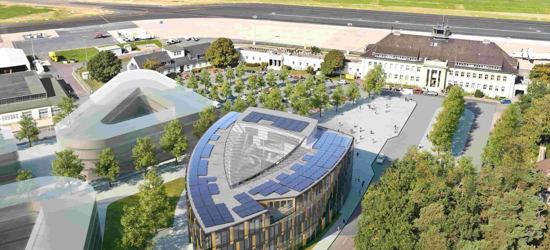 Hier sehen Sie eine Luftaufnahme des Lilienthalhauses in Braunschweig (Foto: BraWo Invest Lilienthalhaus GmbH)