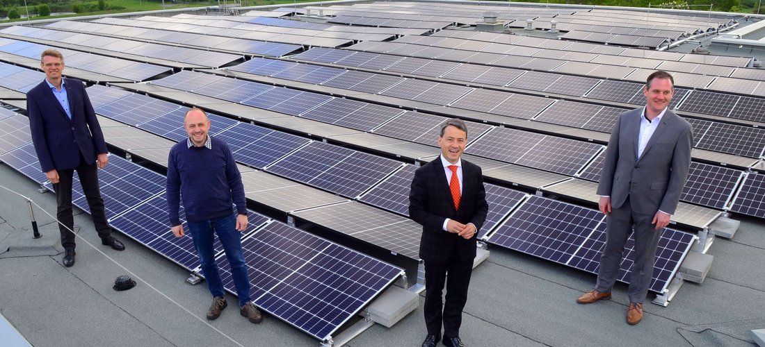 Hier sehen Sie die Solarpaneele auf dem Essener Wasserwerk (Foto: © 2017 STEAG Energy Services GmbH)