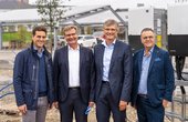 Einweihung des Photovoltaik-Carports auf dem Parkplatz des Rulantica Wasserparks in Rust. (Foto: badenova)