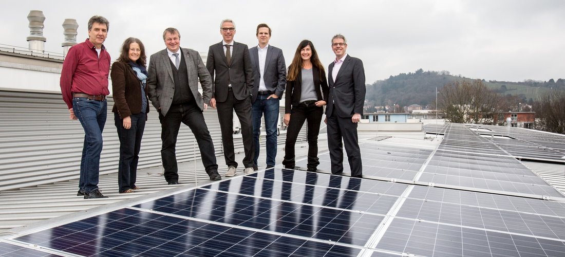Hier sehen Sie die PV-Anlage der Geschwister-Scholl-Schule in Bensheim (Foto: GGEW AG/Marc Fippel)