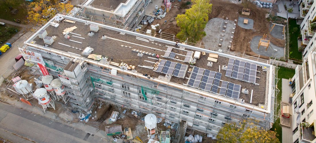 PV-Module auf den Wohnhäusern in Heidelberg (Foto: Heidelberger Energiegenossenschaft)